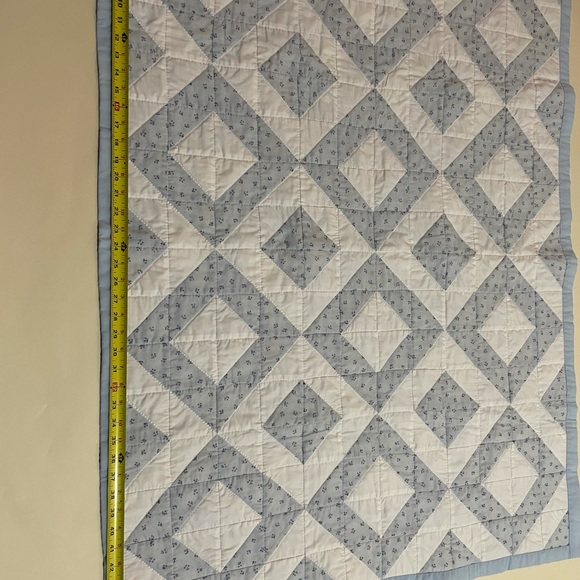 Blue quilted baby blanket